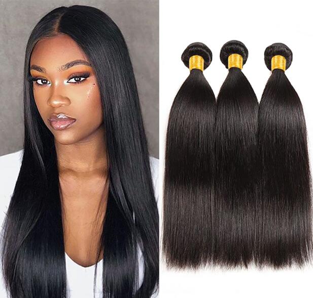 Indian Straight Human Hair Bundles Natural Color Hair Extensions For Women Straight Human Hair 3 Bundles Wholesale