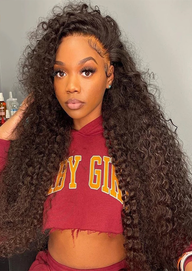  Curly Human Hair Brazilian Wigs For Black Women 360 Lace Frontal Wig
