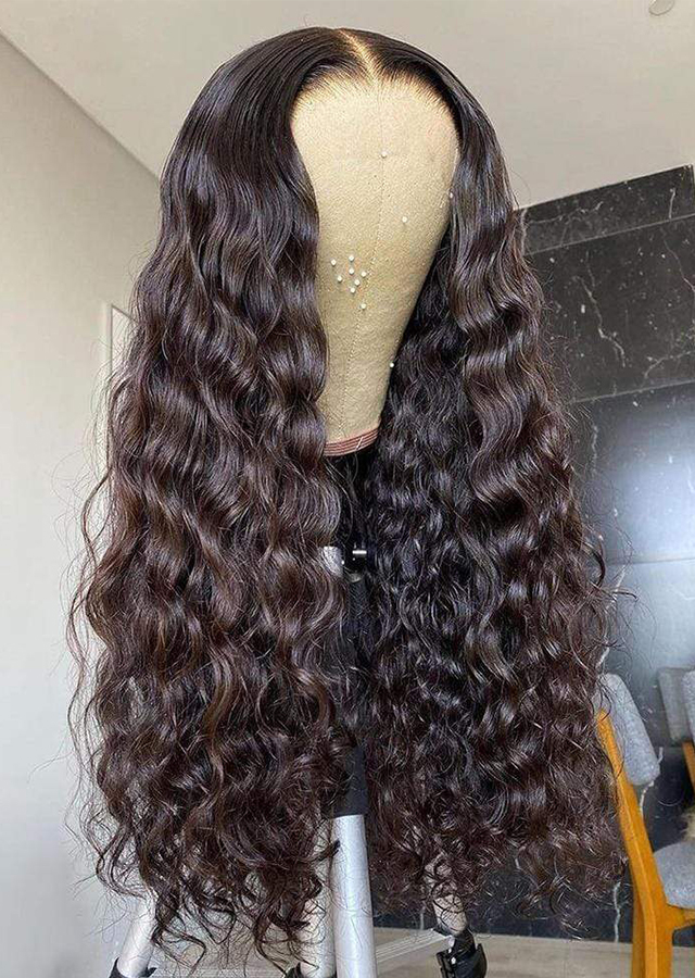  Full Lace Wig Human Hair Pre Plucked Brazilian Hair Wigs For Women Loose Deep Wave Frontal Wig