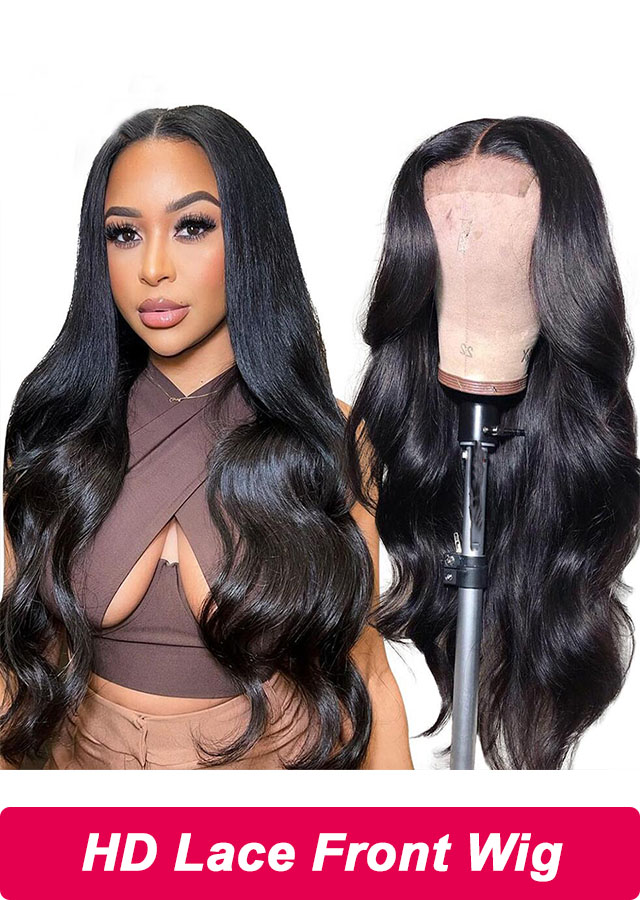 HD 13x6 Lace Wig Body Wave Brazilian Virgin Hair HD13x4 Lace Front Human Hair Wigs 20inch