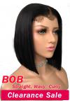 Clearance Sale! BOB Wig Straight Wavy Curly BOB Brazilian Hair Lace Front Wig 10inch