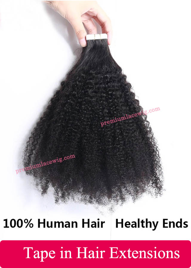 Afro Kinky Curly Tape In Human Hair Extensions For Black Women 4b4c Coily Skin Weft Adhesive Invisible Brazilian Tape In