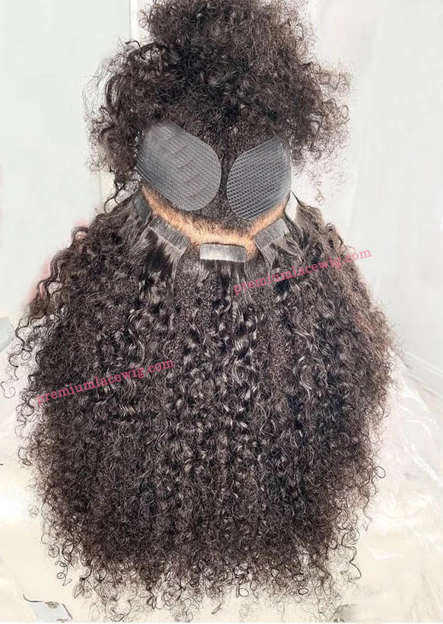 Afro Kinky Curly Tape In Human Hair Extensions For Black Women 4b4c Coily Skin Weft Adhesive Invisible Brazilian Tape In