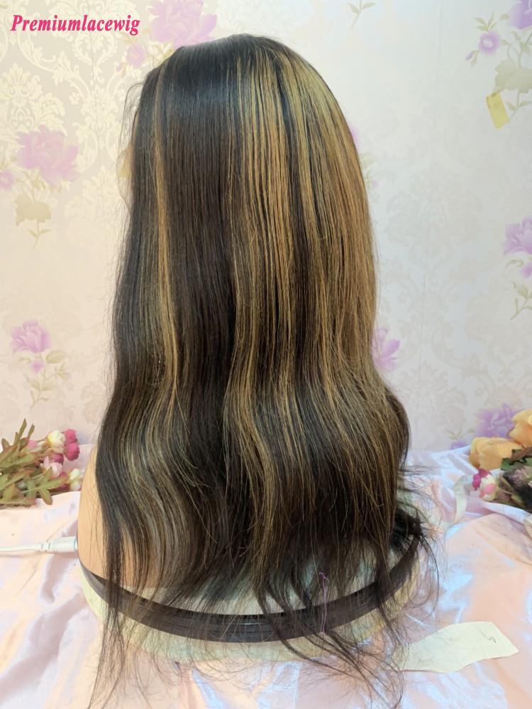 Piano Highlight Color 1B-30 Light Yaki Full Lace Wig 18inch