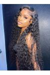 30inch 150% Density Wet Curly Brazilian Virgin Hair Lace Wig Pre Plucked