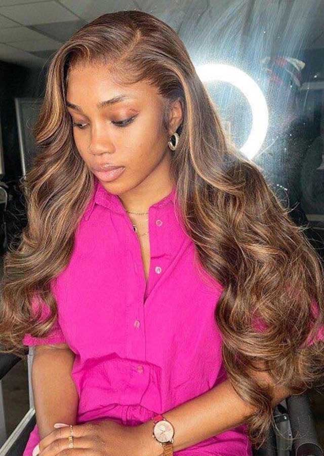 Piano Color 4/27 Highlight Wig Brazilian Body Wave Wig Lace Front Human Hair Wigs Honey Blonde Ombre Lace Front Wig