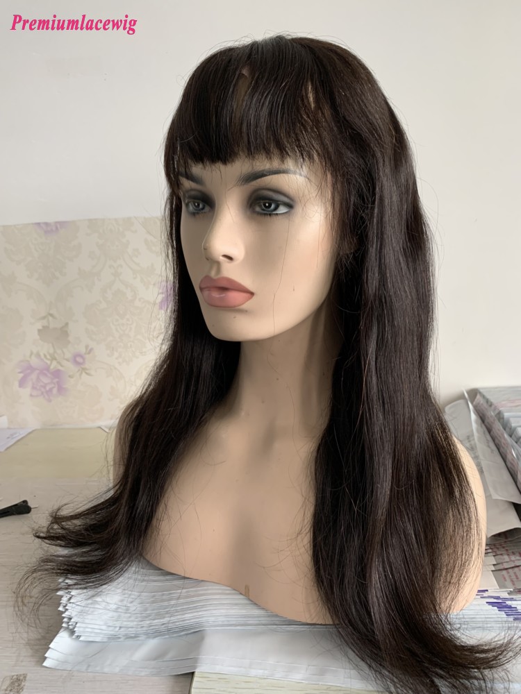 18inch 13x4 Lace Wig Straight Bang With Fake Scalp