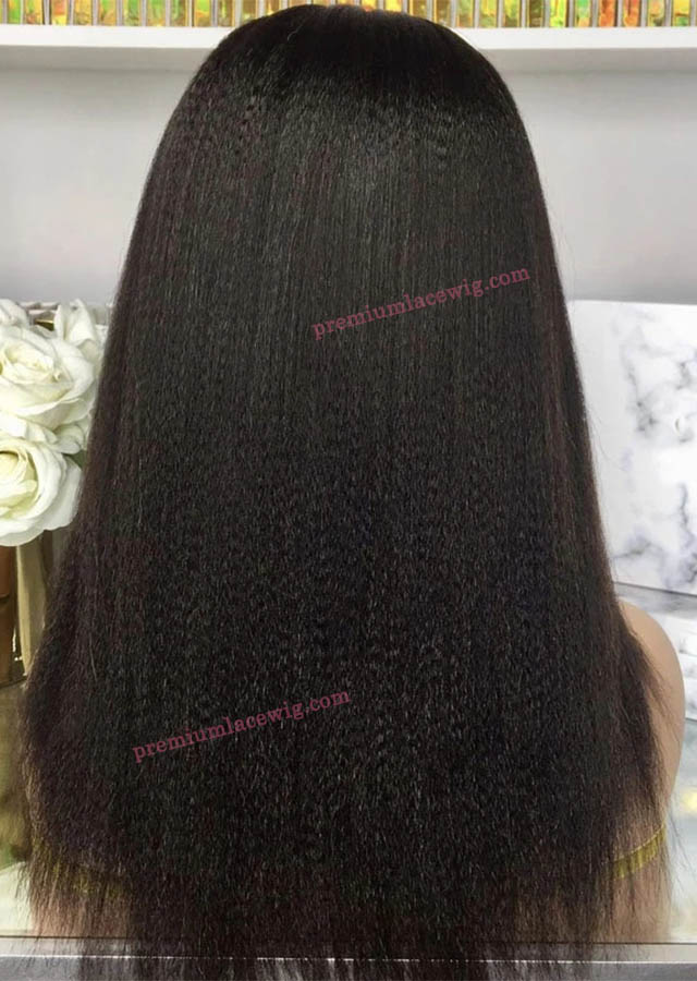 Italian Yaki brazilian Human hair full lace wig 16inch