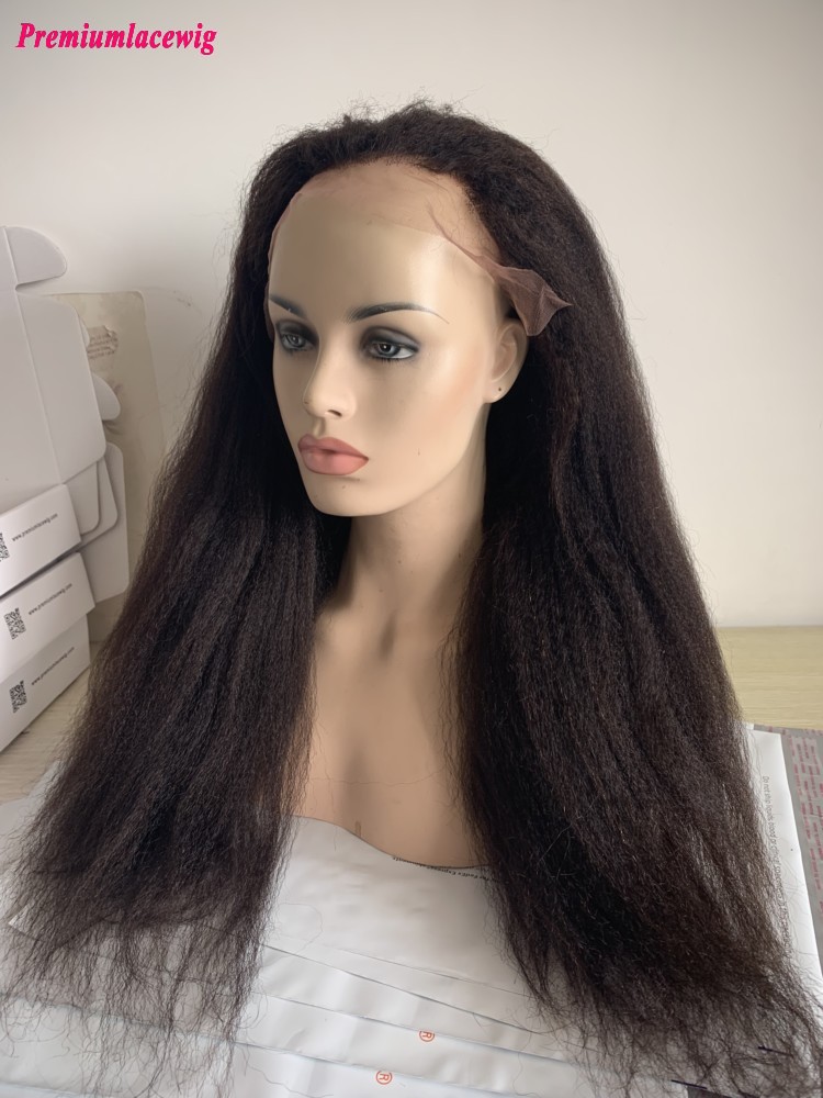 Kinky Straight Glueless Full Lace Wig 20inch 200 Density