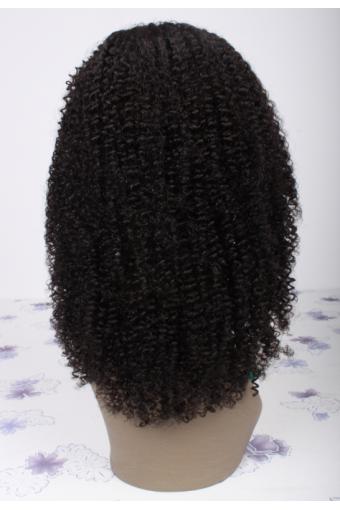 16 inch Brazilian Jerry Curly lace front wig Afro Kinky Curly Wigs