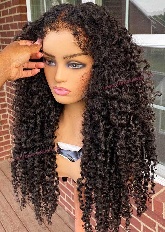 Deep Curly Lace Front Wig 24inch 250 Density Brazilian Human Hair Wig