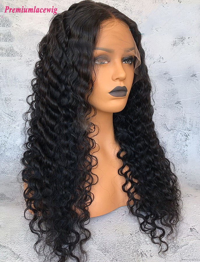 Deep Wave HD Lace Frontal Wig Human Hair Wigs Brazilian Deep Wave Wig Transparent Lace Wigs