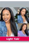 Light Yaki Lace Front Wig Brazilian Virgin Hair Pre Plucked Hairline 22inch