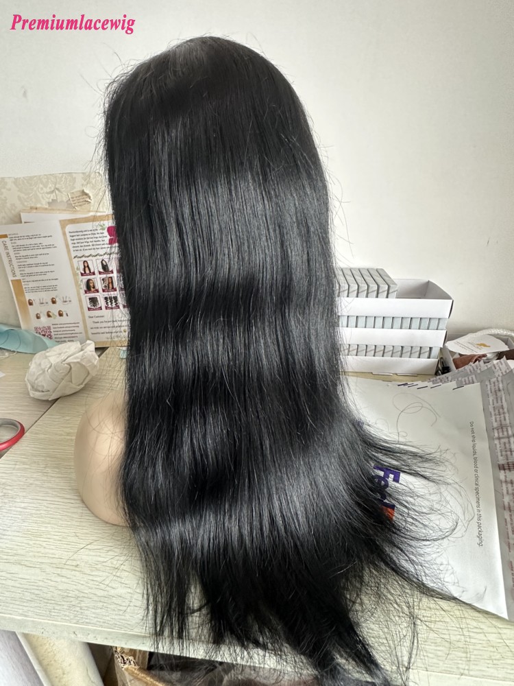 Full Lace Wig 20inch 180 Density Straight Jet Black