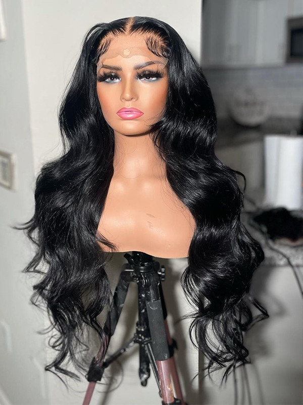 130% Density Malaysian Hair 360 Lace Frontal Wigs Body Wave 18inch