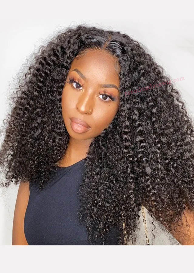 4X4 Lace Closure Wig Brazilian Kinky Curly Wig 24inch Human Hair Wigs For Women