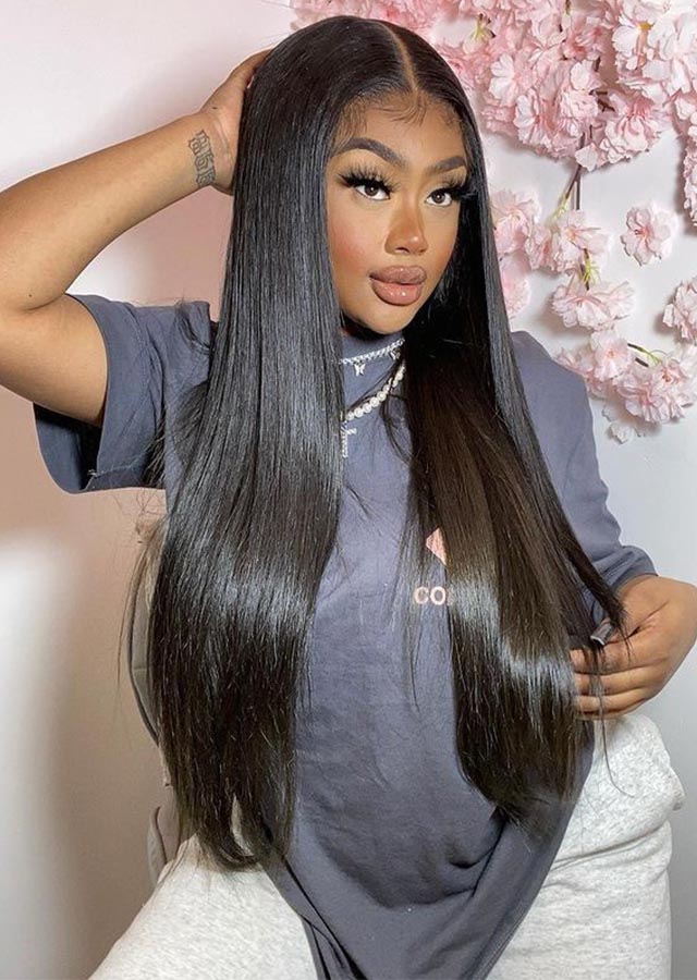 Brazilian Virgin hair Straight Full Lace Wig 18inch