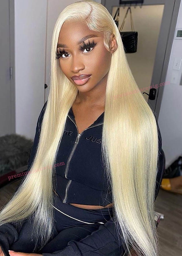 Straight Malaysian Full Lace Wig Color 613 16inch