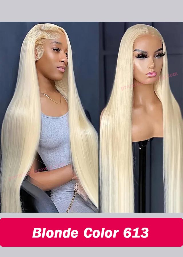 20inch Straight Lace Front Wig 613 Color Peruvian Blonde Hair Instock
