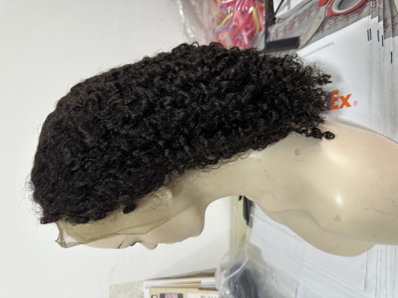 250% Density Deep Curly Full Frontal 13x4 Lace Wig 16inch