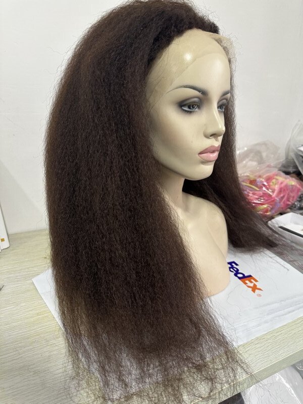 HD Full Lace Wig Kinky Straight 22inch Color 2 150% Density