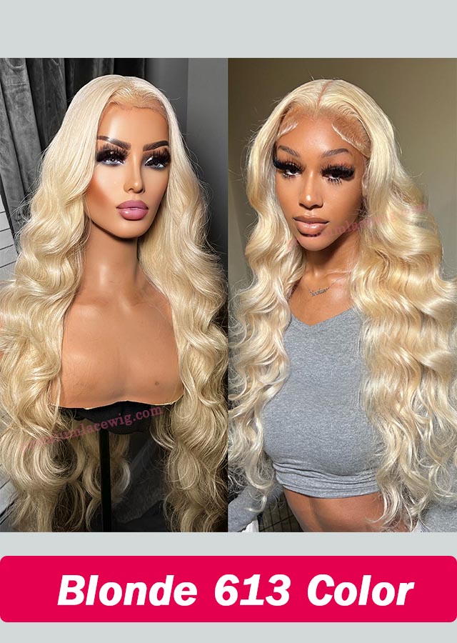 613 Blonde Glueless Lace Front Human Hair Wigs Brazilian Loose Deep Wave Remy Human Hair Wigs