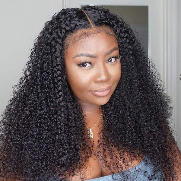 Kinky Curly 360 Lace Front Wig Indian Hair 16inch Instock