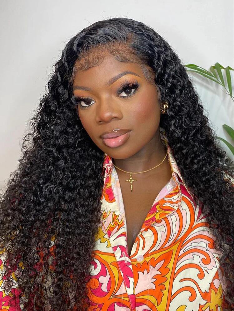  Curly Human Hair Wig 360 Lace Front Wig Kinky Curly Human Hair Wigs PrePlucked