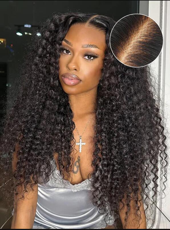 Deep Curly 360 Lace Wig Human Hair For Women Brazilian PrePlucked Curly Human Hair Wig