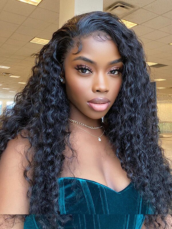 180% Density Malaysian Virgin Hair Deep Wave full lace wigs Pre Plucked 22inch 
