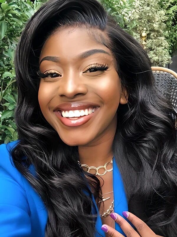 Premium Full Lace Human Hair Wigs Brazilian Body Wave Virgin Hair 14inch