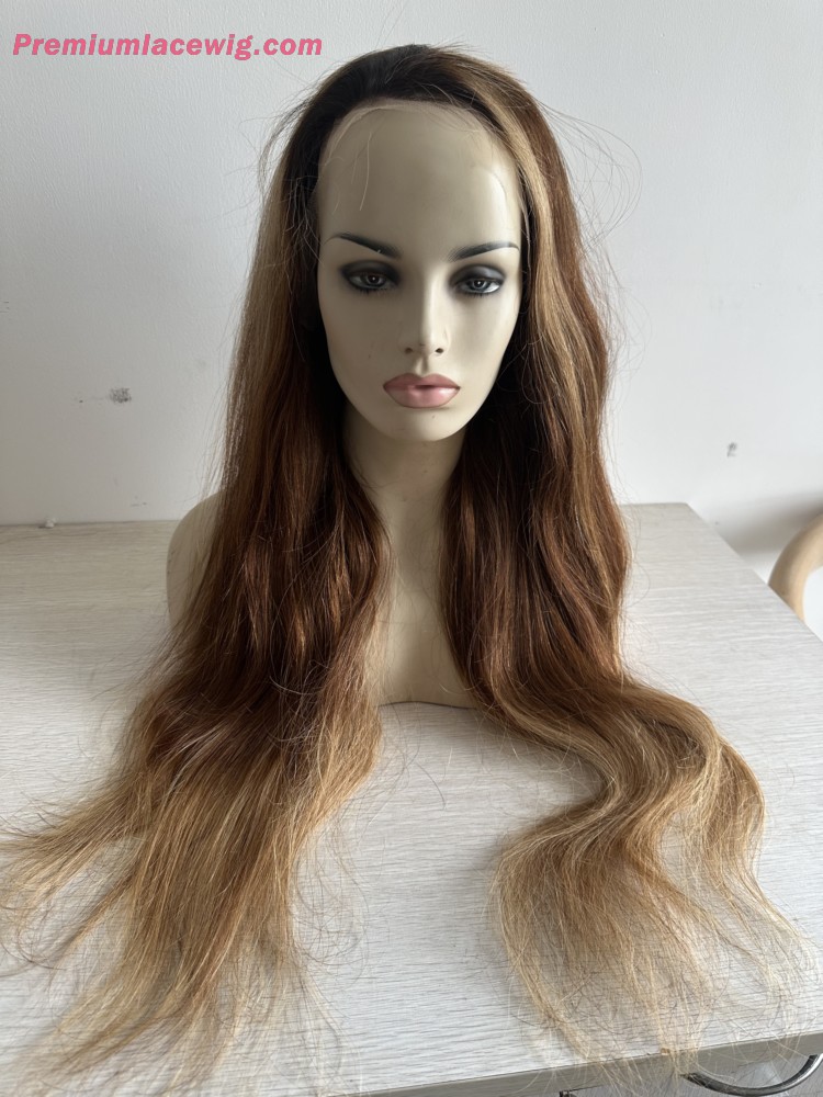 13x6 HD Lace Wig 26inch Ombre Color T1B-4-27 Straight 180 Density