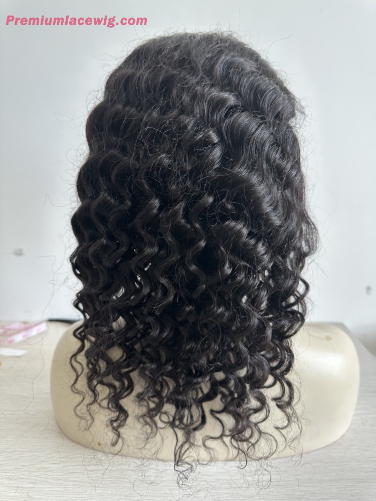 Full Lace Wig Deep Wave BOB Style 16inch Invisible Strap