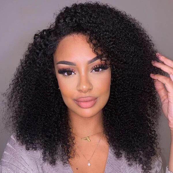Afro Kinky Curly Full Lace Wig Human Hair 18inch
