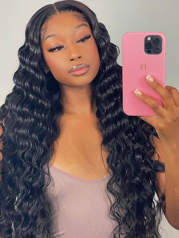 Deep Wave Full Lace Wig Brazilian Human Hair Hair 26inch