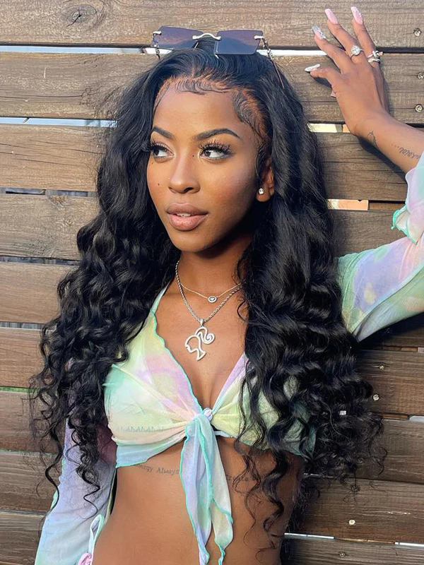 Cheap Full Lace Wig Brazilian Hair Loose Wave 16inch