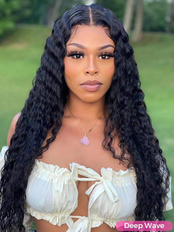 18inch Deep Wave Brazilian Virgin Hair Full Lace Wigs