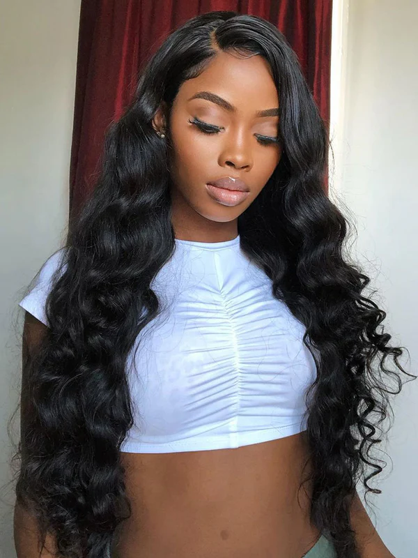 20 inch natural color Mongolian hair Loose Wave
