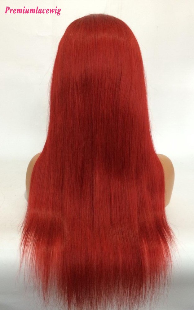 Fashion red human hair wigs for women