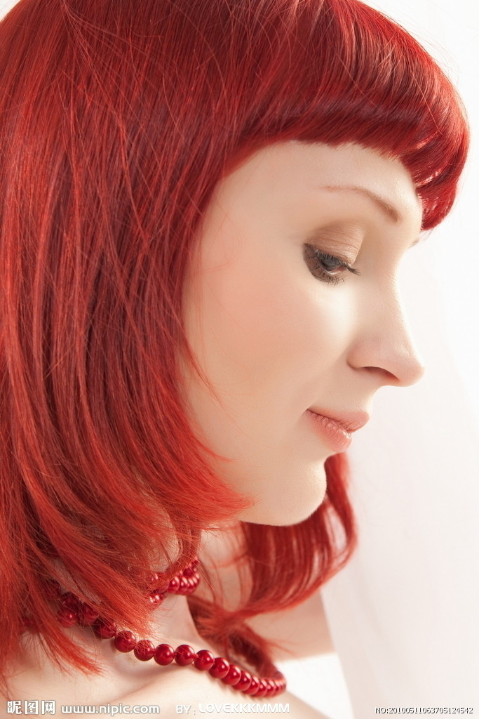 Fashion red human hair wigs for women