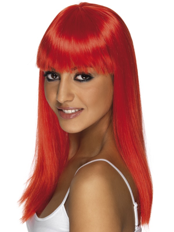 Fashion red human hair wigs for women