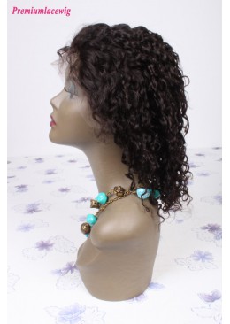 12inch natural color Brazilian hair curly lace front wig