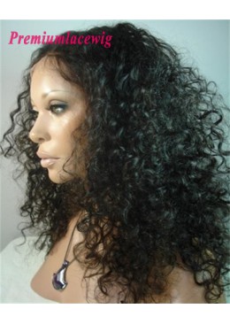 Deep Curly lace front wig wholesale Brazilian hair 18inch
