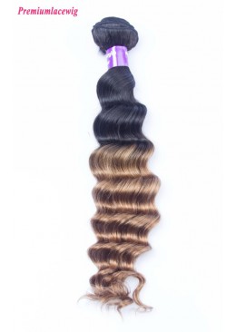 16 inch Loose Wave Ombre Three Tone Hair 1B/30 Malaysian Hair Human Hair Bundles