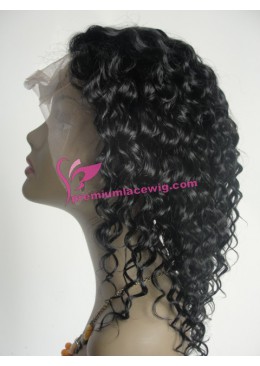 10inch 1# deep wave indian remy hair full lace wig PWC331 