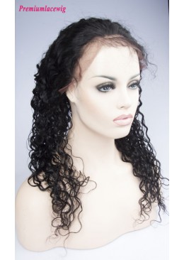 16inch Deep Curly Peruvian Virgin Hair Full Lace Human Hair Wigs