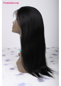 Brazilian Virgin Hair Full Lace Human Hair Wigs Straight Color 1 16inch