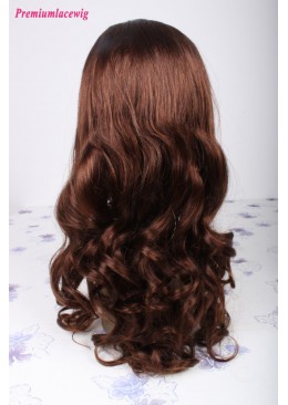 22inch Spirl Curl Brazilian Virgin Human Hair Full Lace Wig Color 4
