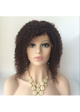 14inch color2 Brazilian hiar curly lace front wig