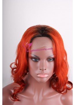 14inch red curly full lace wig PWC399